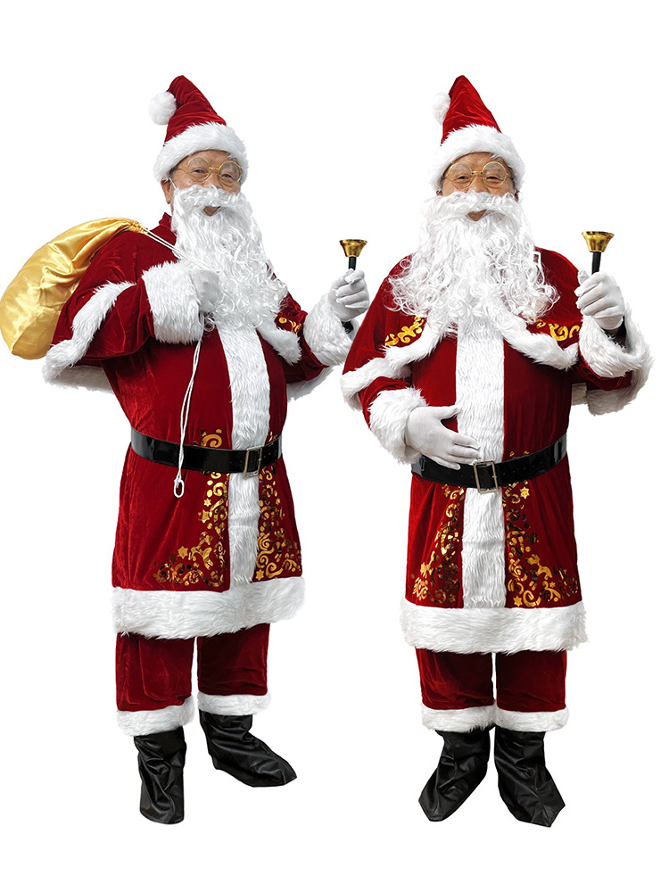 Picture of European and American Cross-Border Christmas Clothing Long-Sleeved Women's Christmas Skirt Thickeneded Santa Claus with Shawl Christmas Queen Clothing