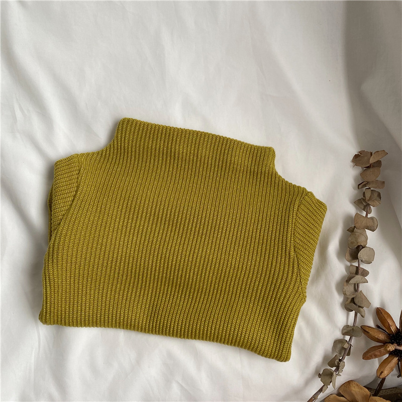 Picture of GL-kids Korean Autumn and Winter Children's Cashmere Thickened Mock-High Collar Base Shirt Men's and Women's All-Match Top Long-Sleeved T-Shirt