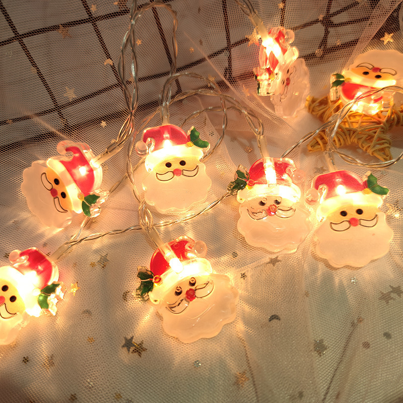 Picture of Christmas Tree Light String Led Star Decoration Atmosphere Light with Dark Green Copper Wire Outdoor Waterproof Christmas Decoration Lights