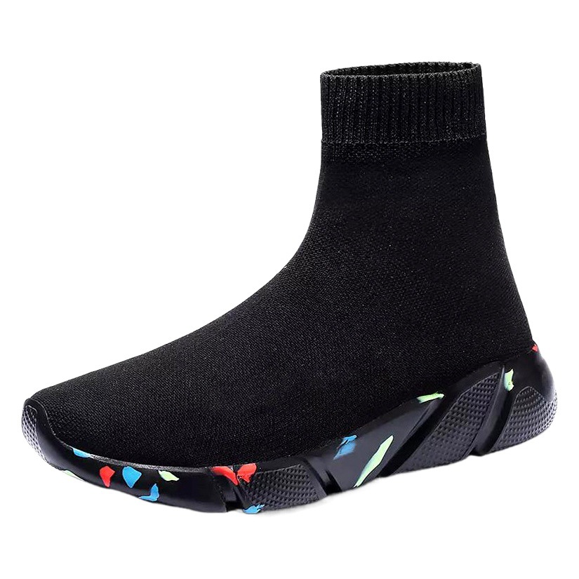 Super Light Large Size Couple's Shoes High-top Socks Shoes Cross-border Leisure Sports Spring and Summer Stretch Sleeve Flying Woven Boots Trendy