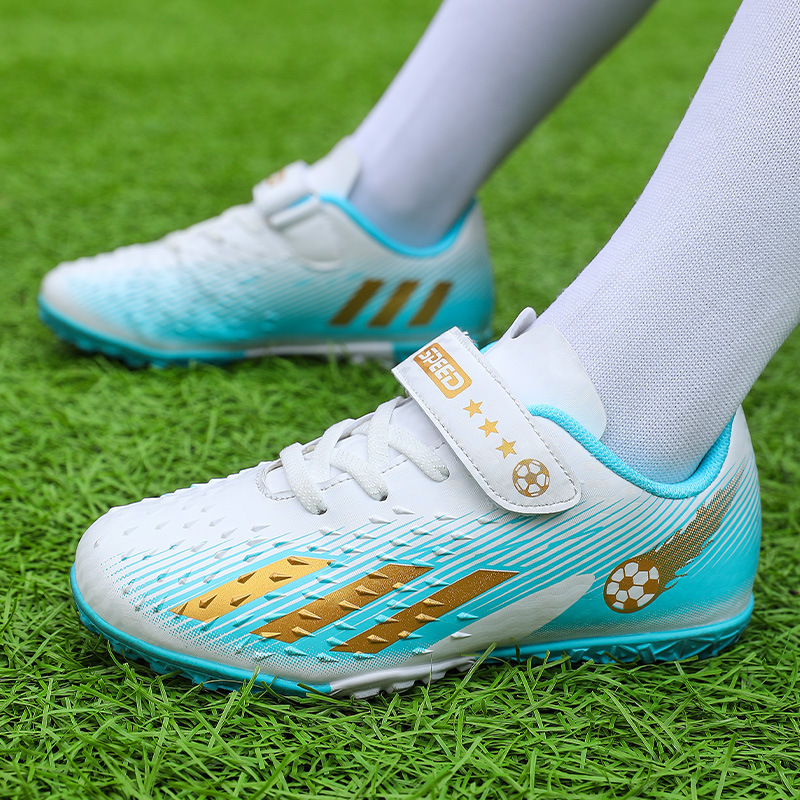 Spring and Summer New Children's Velcro Soccer Shoes for Middle-Aged and Older Children, Boys and Girls, Student Competition Training Sneakers