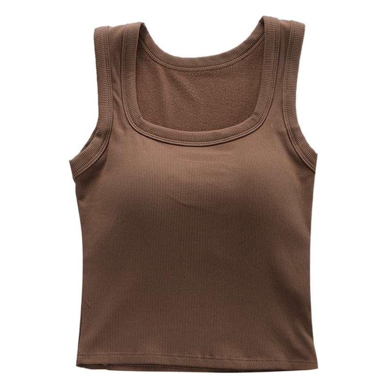 Picture of Knitted sanding warm camisole with chest pad women's outer wear inner square collar self-heating base coat wholesale
