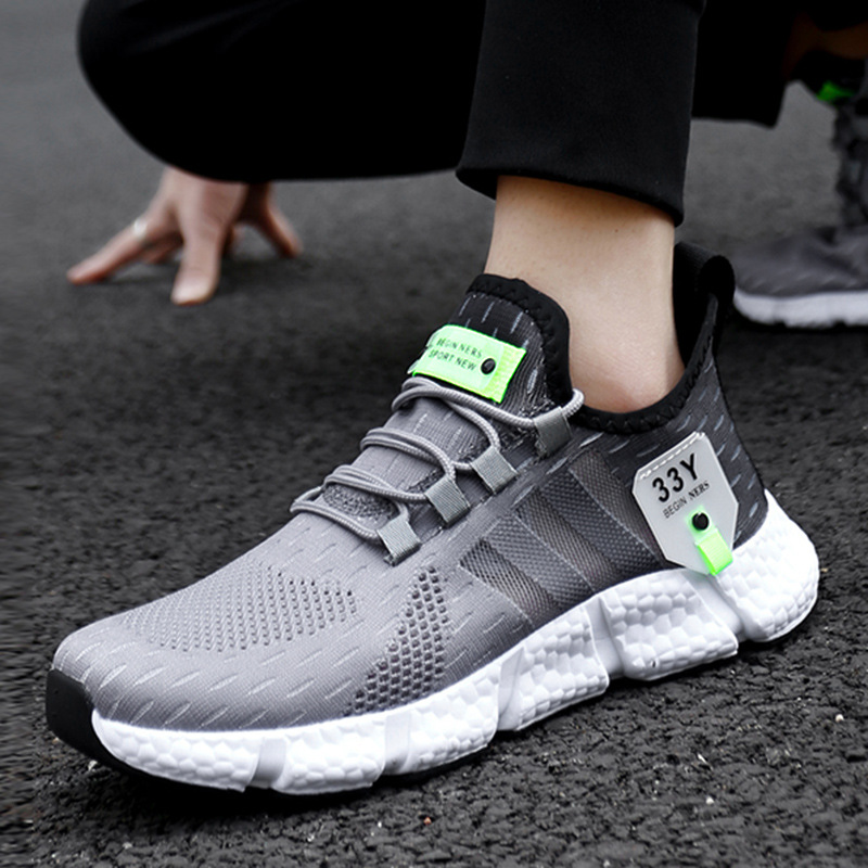 Brand Broken Code Men's Shoes with a Sense of Stepping on Shit, Summer and Autum Mesh Soft-Soled Running Shoes, Breathable Non-Slip Men's Student Sports Shoes