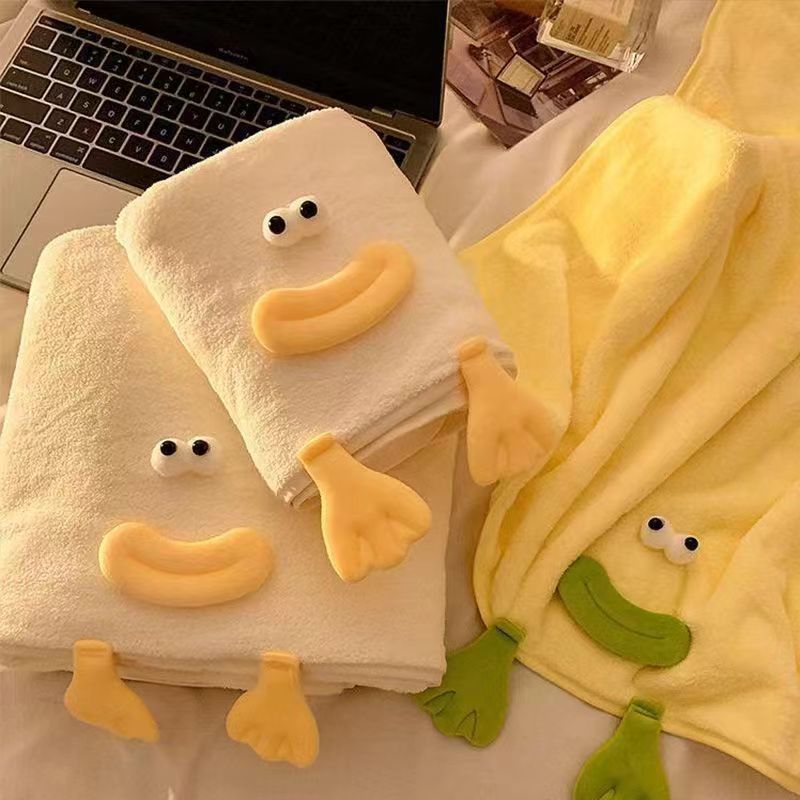 Cute Ugly Cute Bath Towel Women's Water Absorbent Quick-drying Household Hair-free Dormitory Bath Wraps Adult Coral Fleece Large Towel