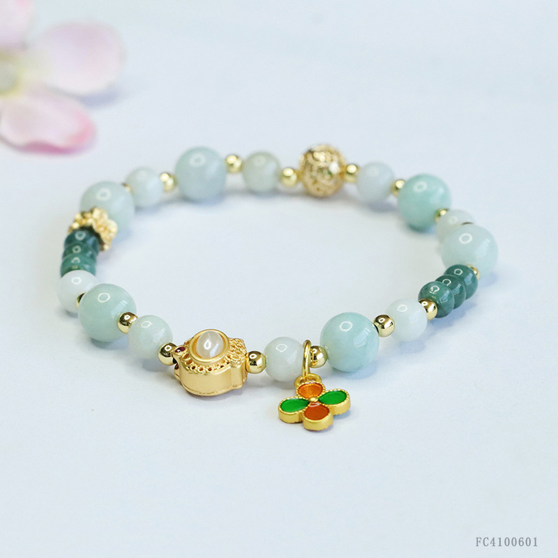As soon as Yu natural A goods jade bracelet blue water abacus beads jade bracelet jewelry wholesale generation FC4100601