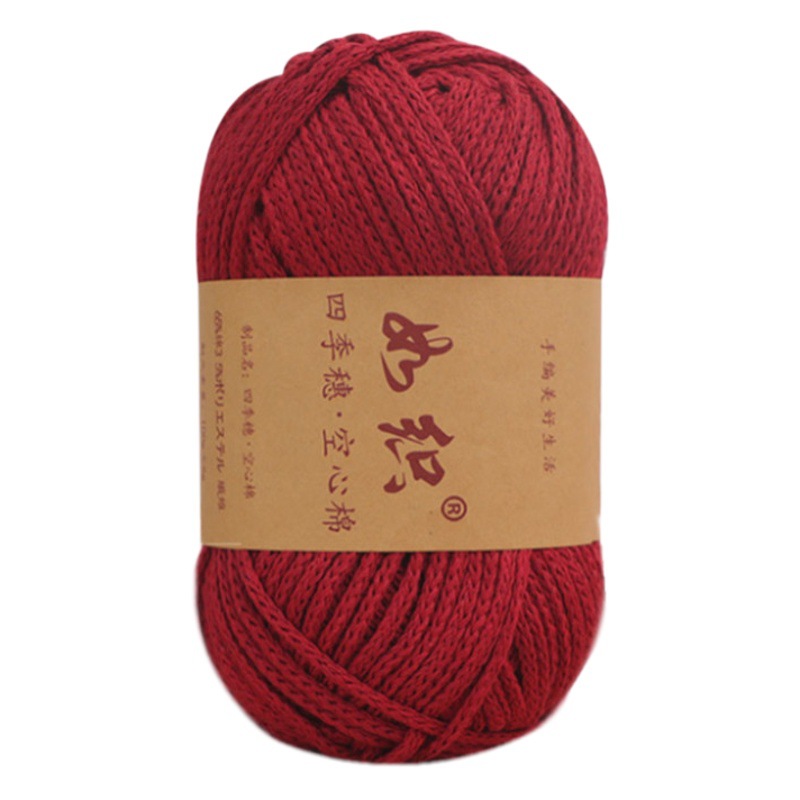 Hollow Cotton Scarf Thread DIY Crochet Bag Hand-Knitted Bag Hat Cotton Thread Pearl Yarn Blanket Wool