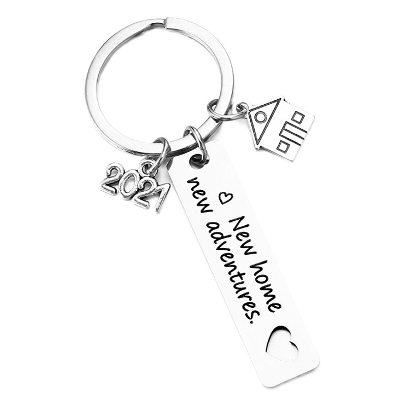 2024 new family key chain lettering New home new adventures move to a new house
