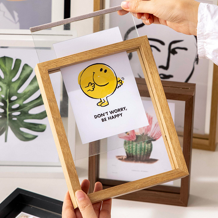 Picture of Double-sided transparent photo frame glass a4 picture frame mounting frame 7-inch specimen acrylic photo frame decoration 6-inch frame