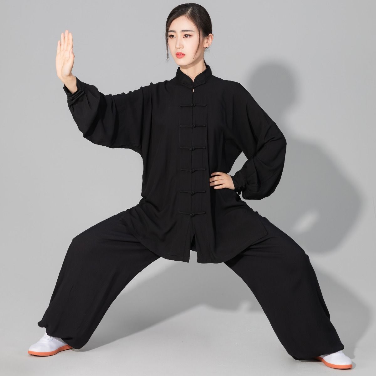 Picture of Long sleeve cotton silk Tai chi practice clothes summer men's and women's 5-color fitness clothes suit tai chi morning exercise performance clothing