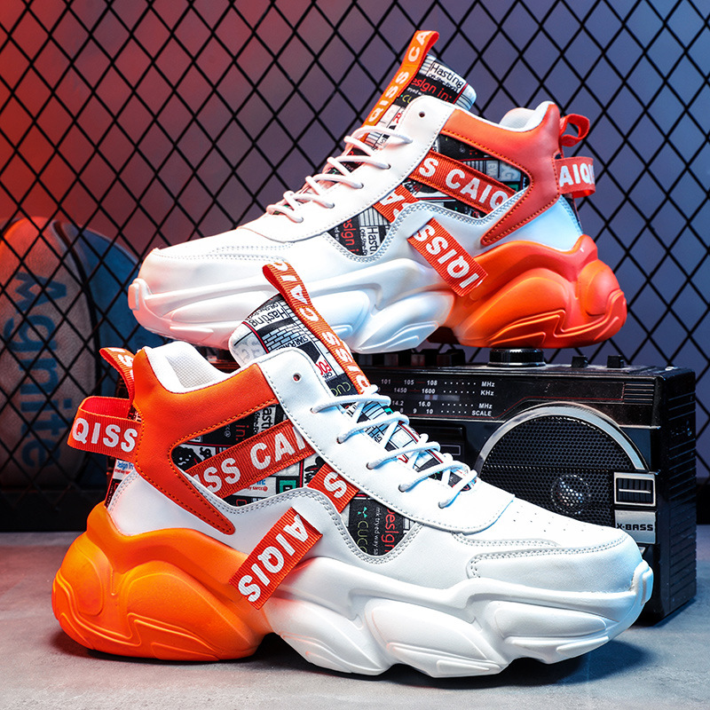 Men's Shoes Summer 2024 New Breathable Youth Basketball sneaker Casual Thick Sole Shoes High-top Torre Trendy Shoes