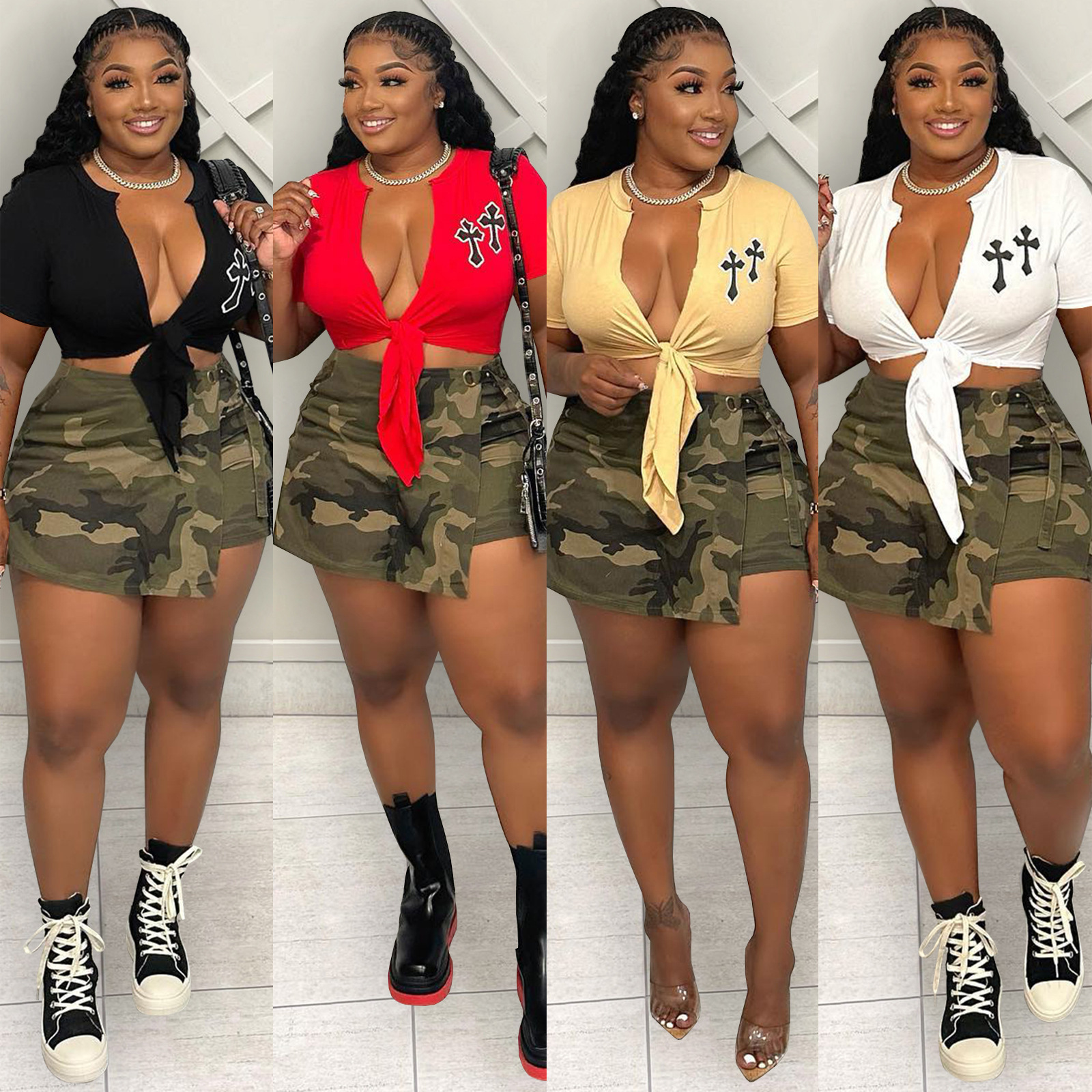 K9411 Amazon AliExpress 2023 Summer New Women's Underwear Camouflage Pant Skirt