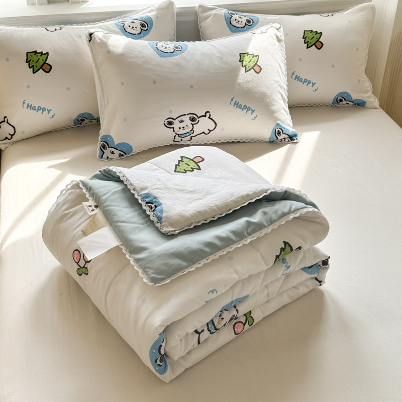 Picture of Class A Maternal and Infant Grade Summer Quilt Lace Summer Cool Quilt Summer Air-conditioning Quilt Double Washed Cotton Quilt Core Children's Thin Quilt Ins