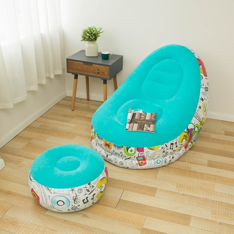 Picture of Cross-border Spot Thickened Flocking Inflatable Sofa Lazy Sofa Internet Celebrity Single Comfortable Sofa Nap Recliner Creative