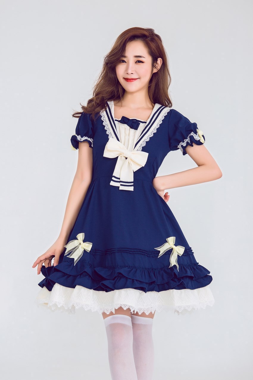 Picture of Anime Lolita Dress Rhine Sail Shadow Summer Navy Suit Academy Style Daily cospaly Princess Dress