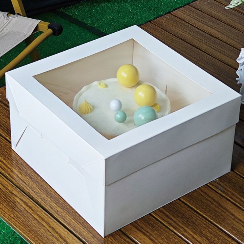 12 inch Basque Cheese Cake Packaging Box Cheese Qifeng Net Red Melaleuca Cut Packaging Box Window Cake Box