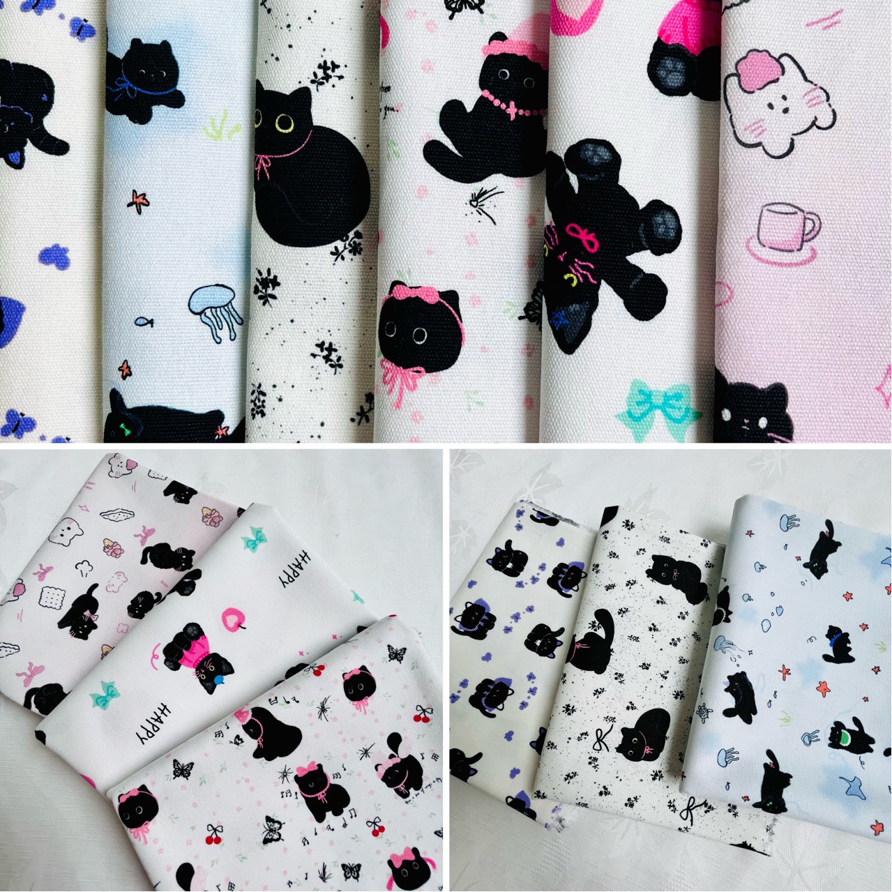 Copyright Little Black Cat All-Cotton Eight-An Canvas 1.5m Width 1.0m Price Bag Jacket Vest Handmade DIY