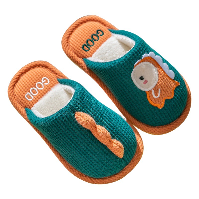 Children's Cotton Slippers Girls Cute Indoor Non-Slip Girls Casual Autumn and Winter Boys Cartoon Home Baby Comfort
