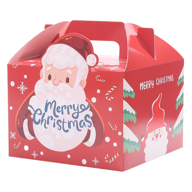 Christmas Cupcake Packaging Satchel Mousse Biscuits Candy Snowflake Pastry Packaging Nougat Box
