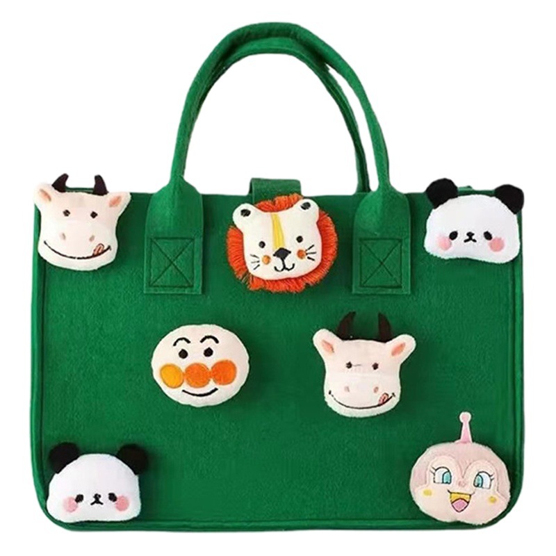 In-Stock Felt Bags for Souvenirs, Cartoon Felt Tote Bags, Wedding Anniversary DIY Tote Shopping Gift Bags, Handmade