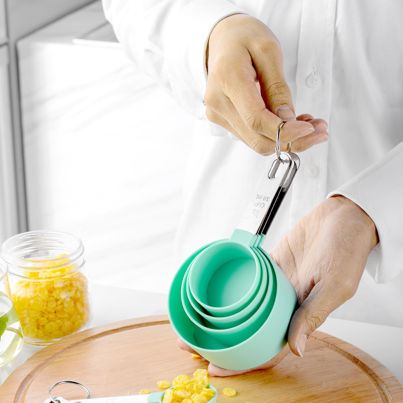 Picture of New stainless steel handle measuring cup 8 piece set plastic measuring spoon measuring spoon Baking set kitchen gadget measuring spoon