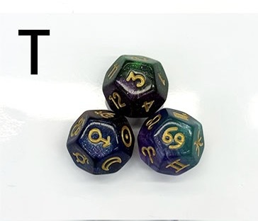 Picture of 12-sided two-color star symbol DICE twelve-sided constellation DICE D12 game Lucky Star throw sieve DICE
