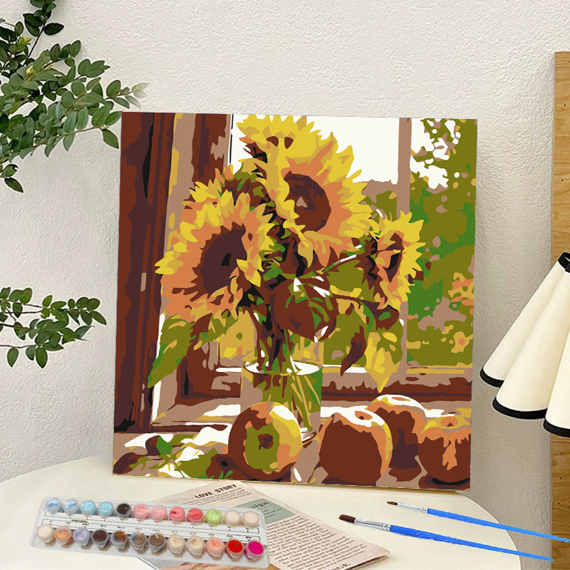 Picture of Digital oil painting landscape Dafen village hand-painted mathematical oil painting coloring painting oil painting flowers flower oil painting wholesale