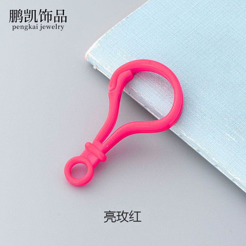Picture of diy jewelry accessories color bulb button doll key chain plastic lobster buckle bag buckle acrylic hook buckle
