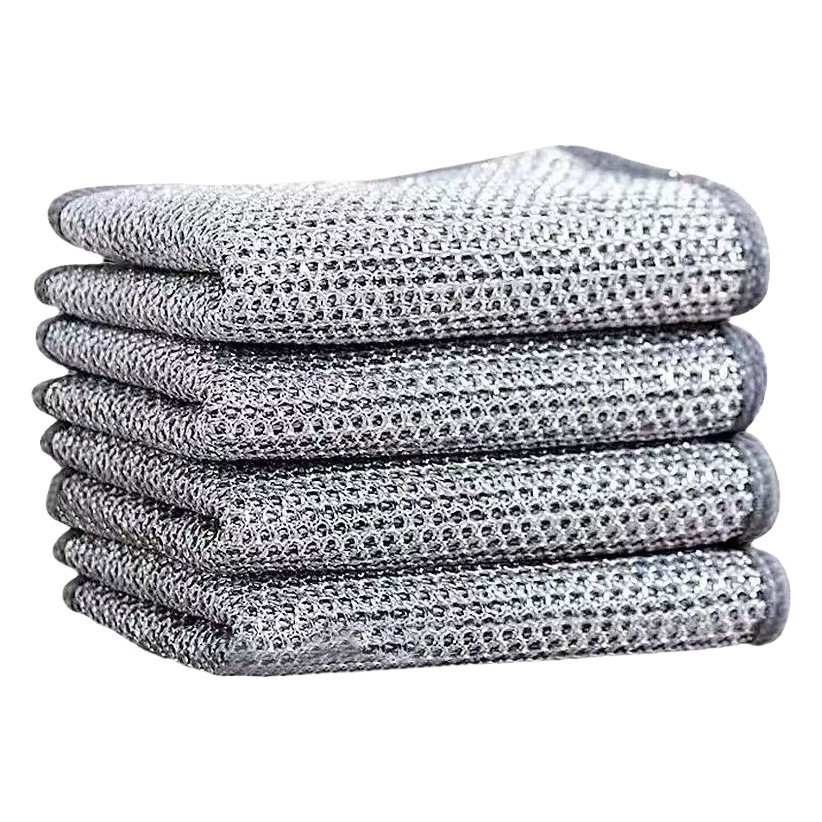 Steel wire dish cloth daily cleaning cloth mesh non-stick oil rag kitchen stove dish washing pot cleaning cloth decontamination