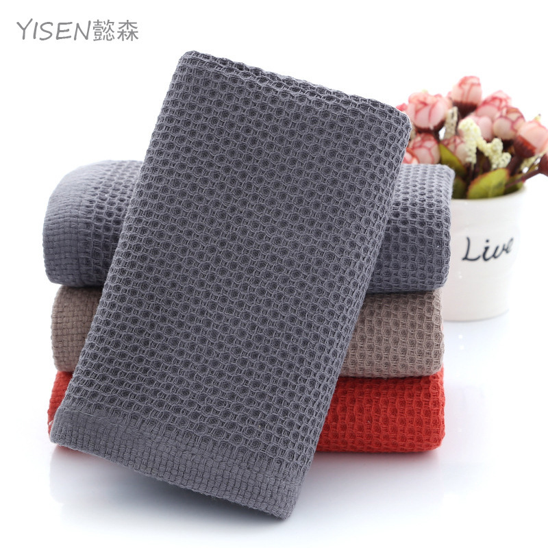 Honeycomb Towel Cotton Wholesale Soft Absorbent Cotton Gauze Waffle Hand Towel Simple Daily Towel Dropshipping