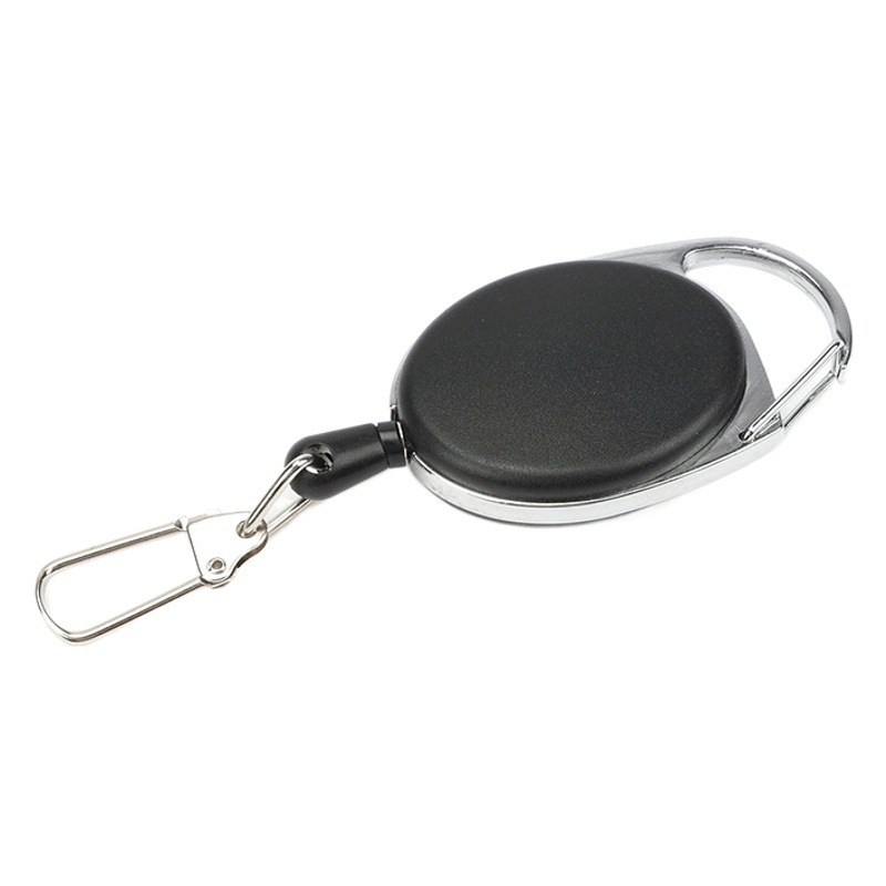 Picture of Metal Retractable Keychain for Outdoor Hiking and Fishing, Horseshoe Buckle, Oval Retractable Wholesale