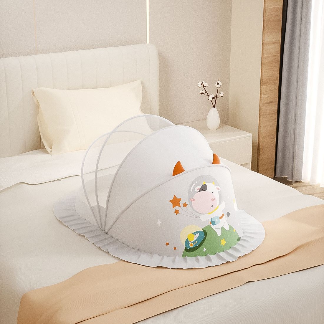 Picture of Cartoon Baby Mosquito Net Baby Small Bed Full Cover Yurt Children Foldable Universal Infant Mosquito Cover