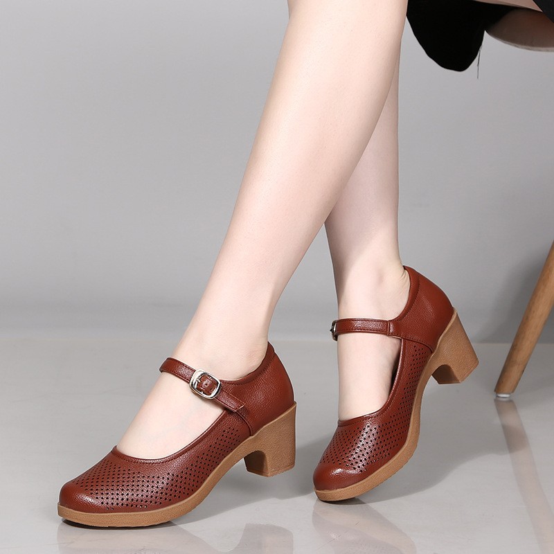 Picture of 2025 Thick Heel Dance Shoes Women's Shoes European and American sneaker Dance Shoes Soft Sole Square Dance Shoes Single Shoes Sandals High Heels
