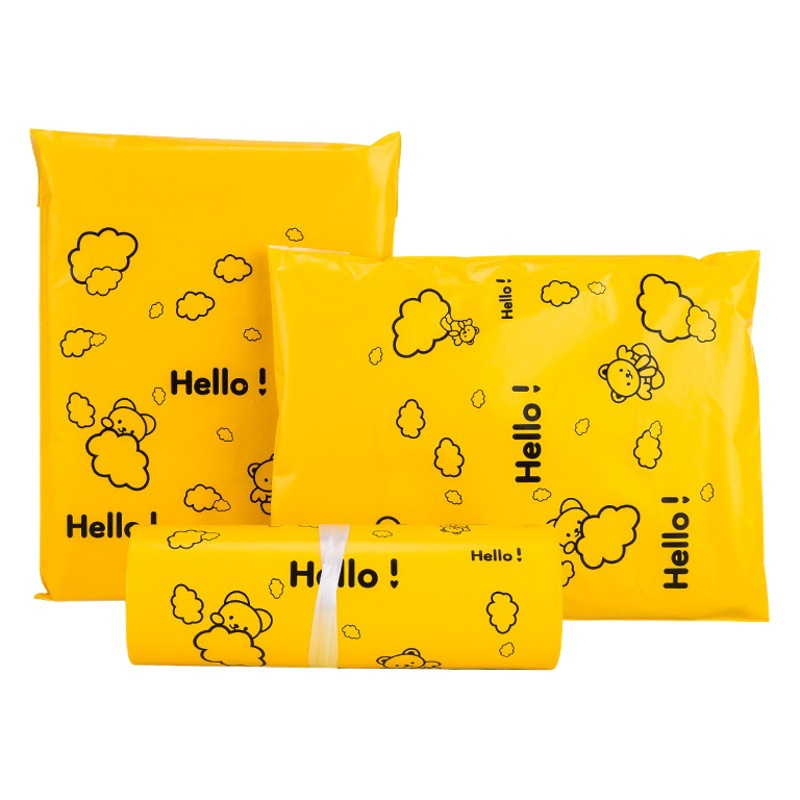 Yellow cartoon express bag thickened waterproof packaging bag wholesale e-commerce logistics bag bulk express packaging bag