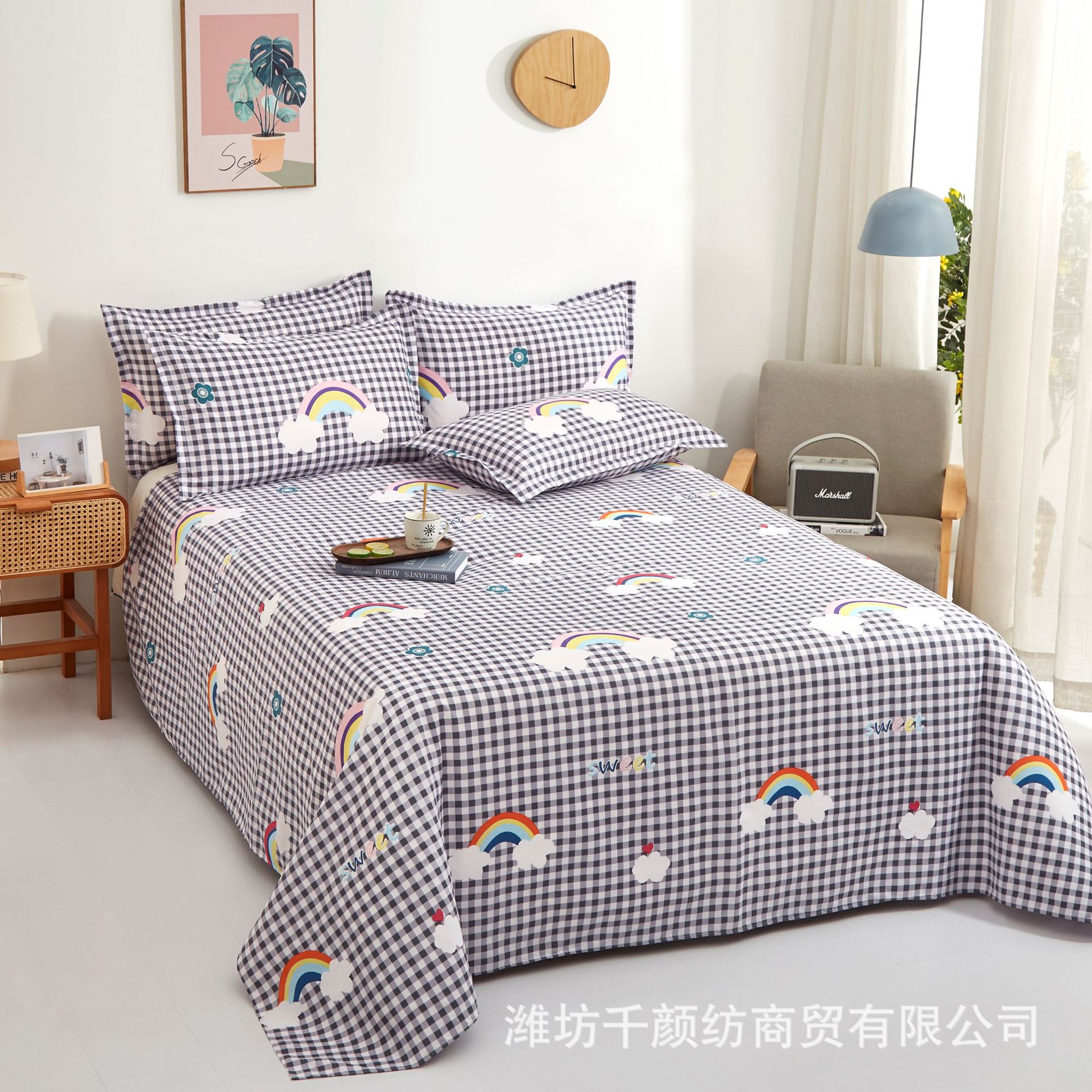 Picture of Factory Bed Sheets Thickened Scrub Bed Sheets Single Piece Student Dormitory Bed Sheets Scrub Bed Sheets for Single Bed