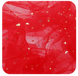 Picture of Can be used for cutting star and moon yarn sequins cloth net red yarn soft veil mesh gauze hand gift decorative gauze star yarn