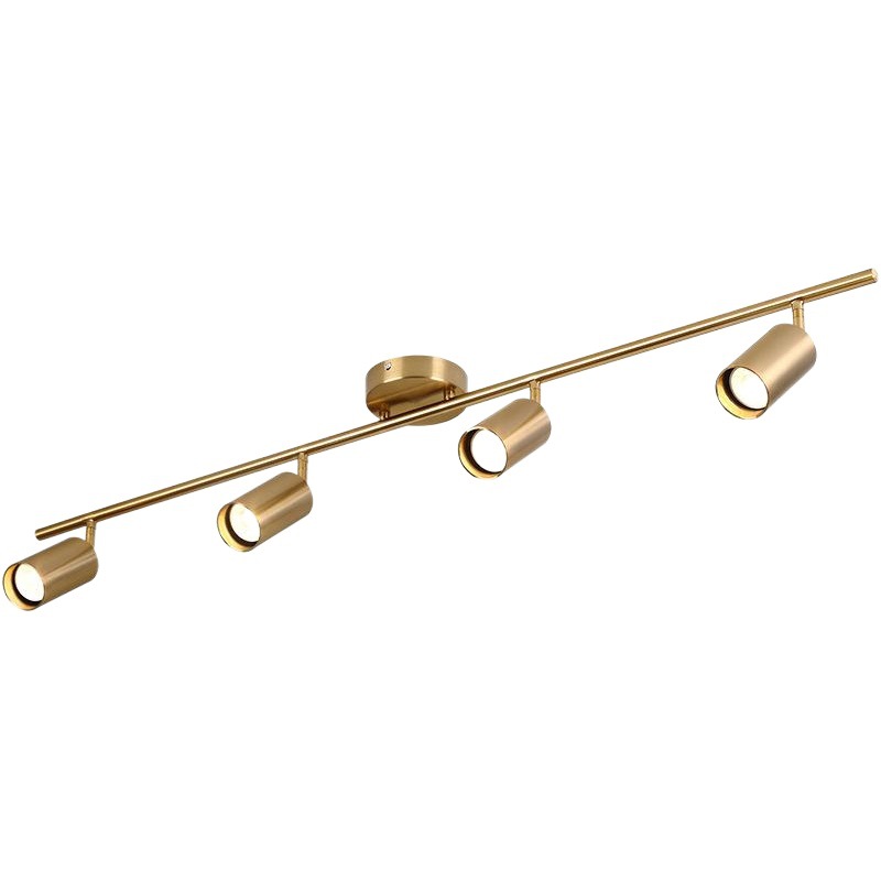 Nordic Surface-Mounted Ceiling Spotlight for Living Room, Dining Room, Home, Simple Cloakroom, Clothing Store, Brass-Colored Led Track Light