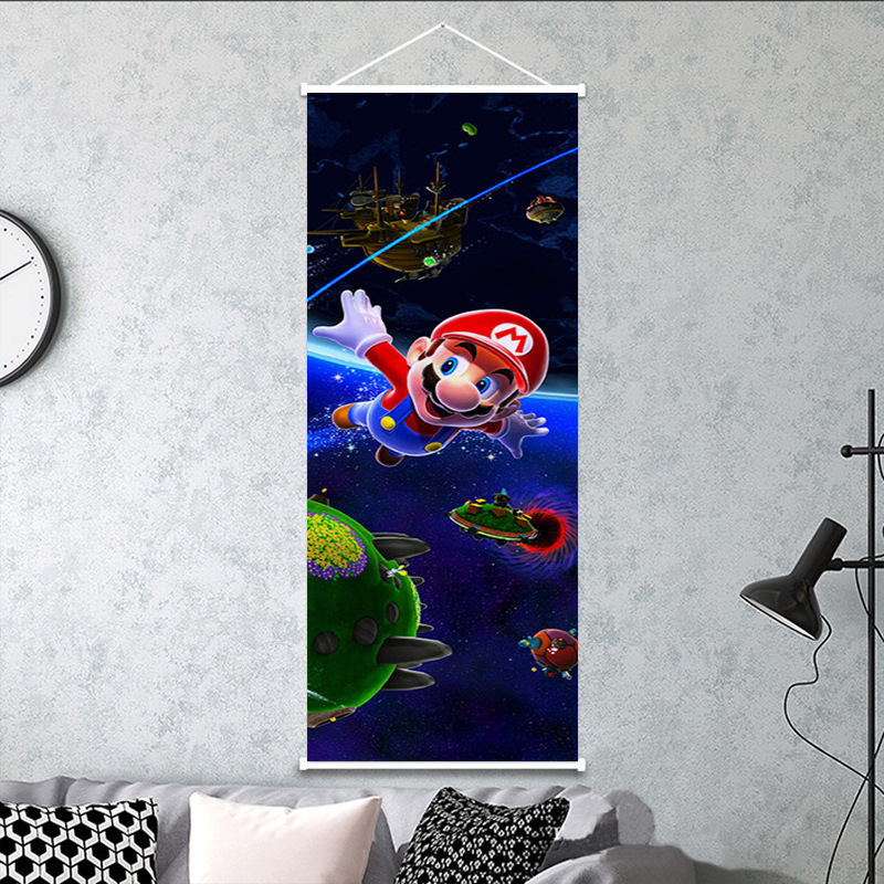 Picture of Super Mary game peripheral poster decorative painting Mario Bros Mario indoor wall scroll hanging painting