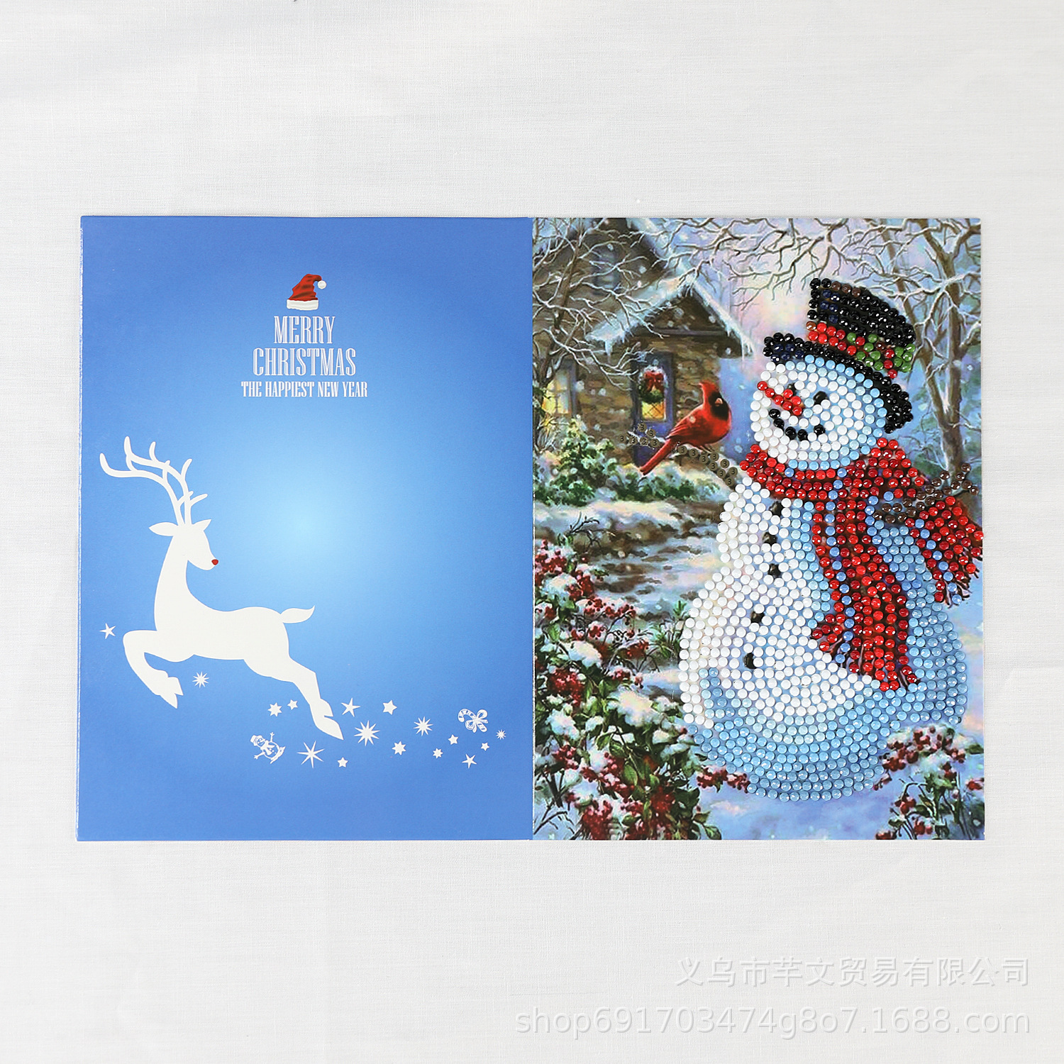 Picture of Cross-border Christmas DIY greeting card diamond painting 5D creative Diamond painting foreign trade holiday blessing piece one-piece delivery