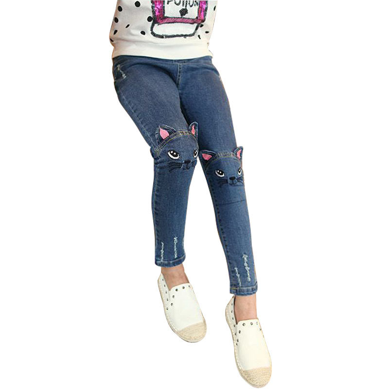 Picture of Girls Jeans 2025 New Spring & Fall Clothing Slim Stretch Cat Head Pencil Pants Small Feet Long Pants Korean Style Children's Clothing