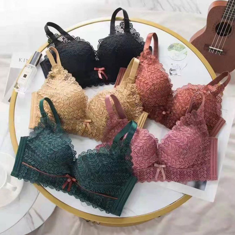 Picture of Latex underwear women's adjustable breast collection anti-sagging small chest push up upper support Side Collection wireless bra suit