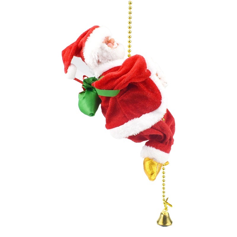 Climbing Bead Santa Claus Music Electric Doll Climbing Rope Christmas Gift Gift Christmas Decoration Cross-Border