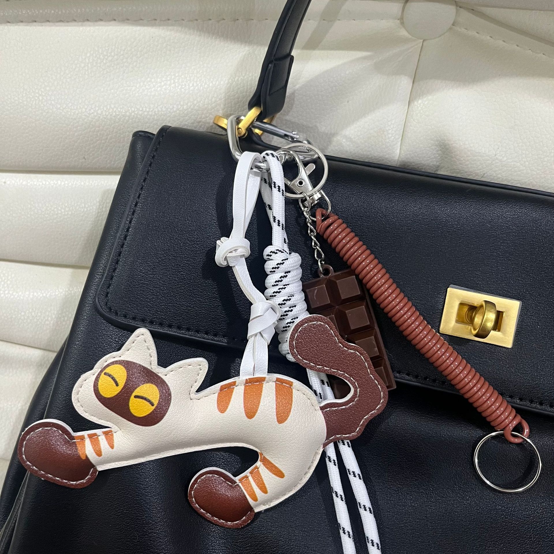 Big Eyes Arched Cat Lanyard Backpack Pendant Cute Kitten Accessories Pendant Bag Pendant