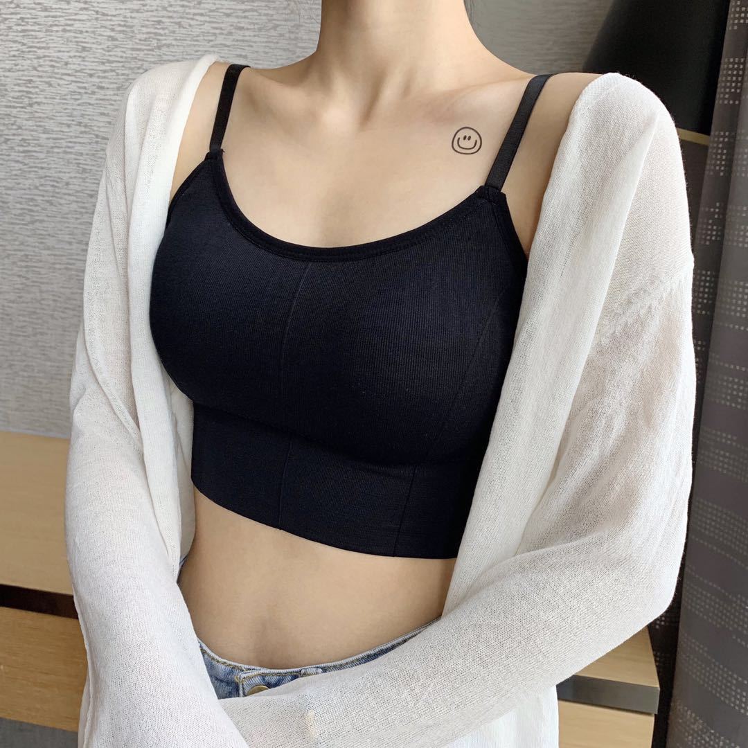Picture of 646 Factory Outlet Underwear Women's Beautiful Back Girl's Sling Gather-wrapped Chest-free Rim Tube Top Sports Vest