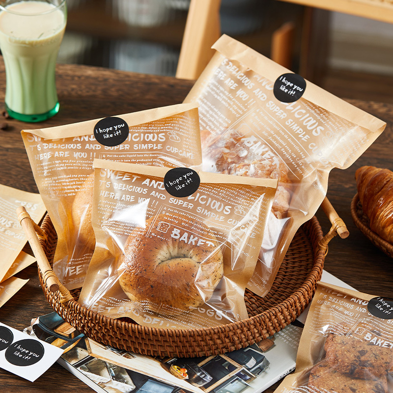 Bagel Bread Packing Bag Now Baked European Toast Sliced Croissants Cookies Transparent Baking West Point Packing Bag