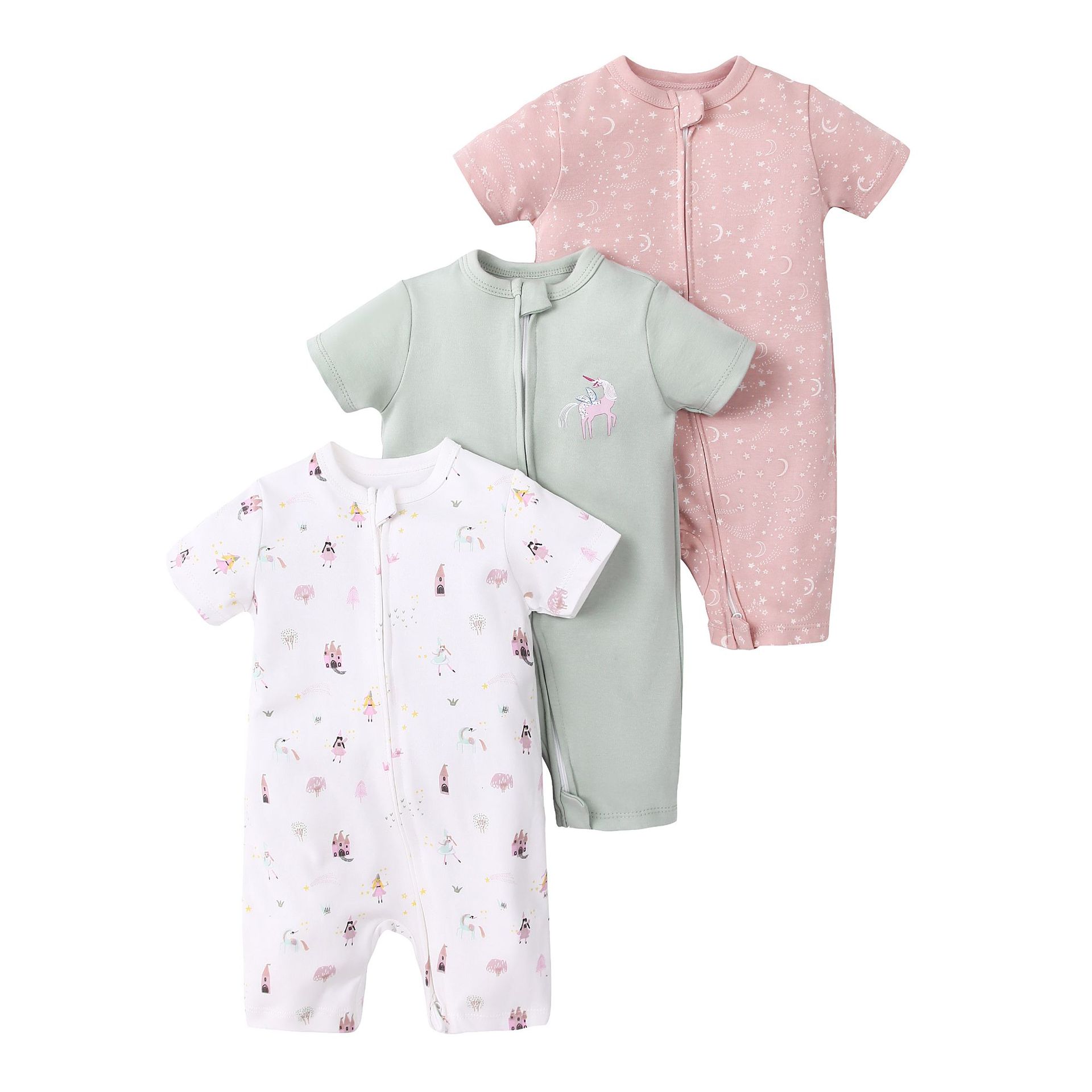 Picture of Foreign trade children's clothing summer baby jumpsuit short sleeve double zipper climbing clothing newborn baby gift box for cross-border