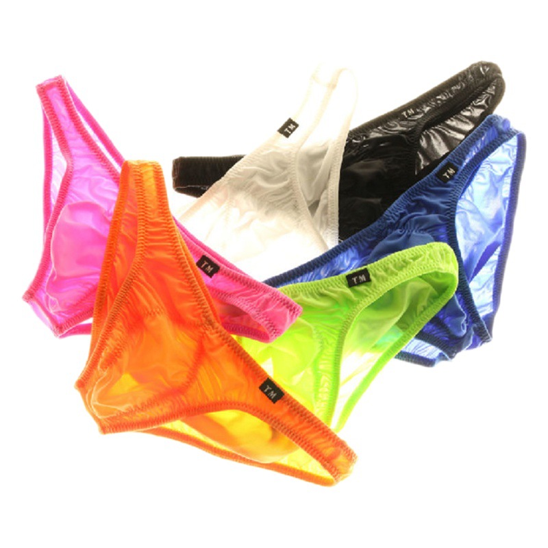 2021 new men's briefs solid color large bag breathable low waist hip comfortable thin stretch trendy men's briefs