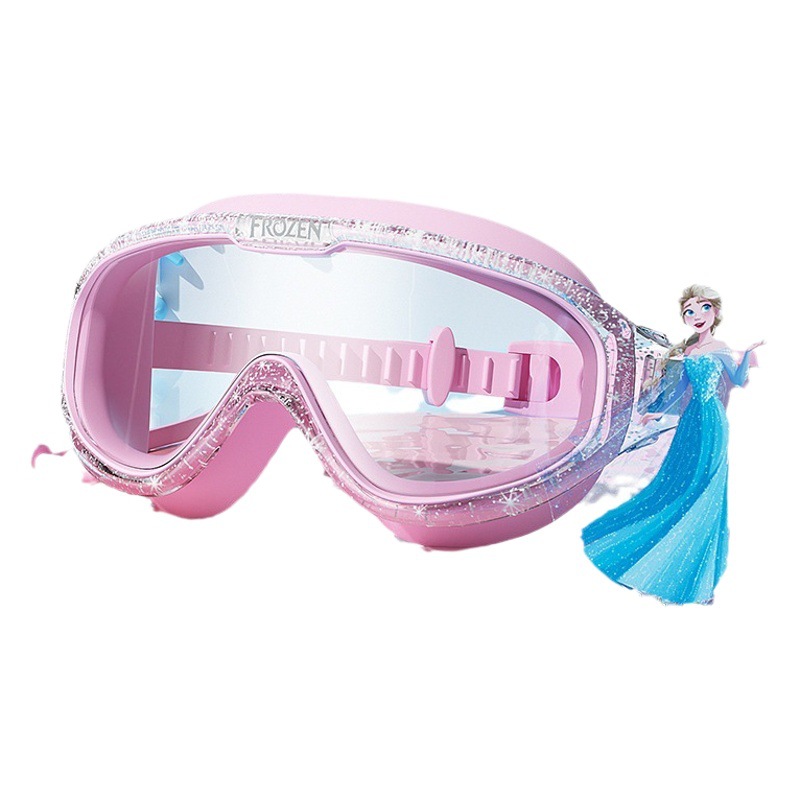 Disney Kidsren's Swimming Goggles and Swimming Caps for Boys and Girls Large Frame Swimming Eye Waterproof and Anti-Fog High-Definition Professional Diving Suit
