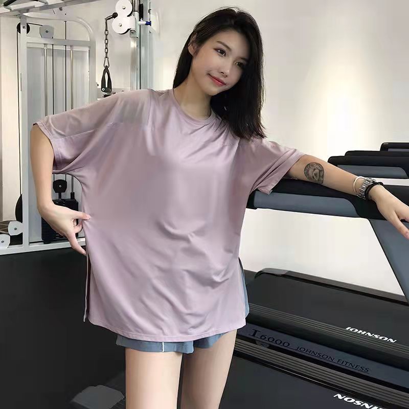 Yoga Clothing Short-sleeved plus size Sports Top Women's Loose chubby girl Blouse Quick-drying T-shirt Summer Thin Running Fitness Clothes