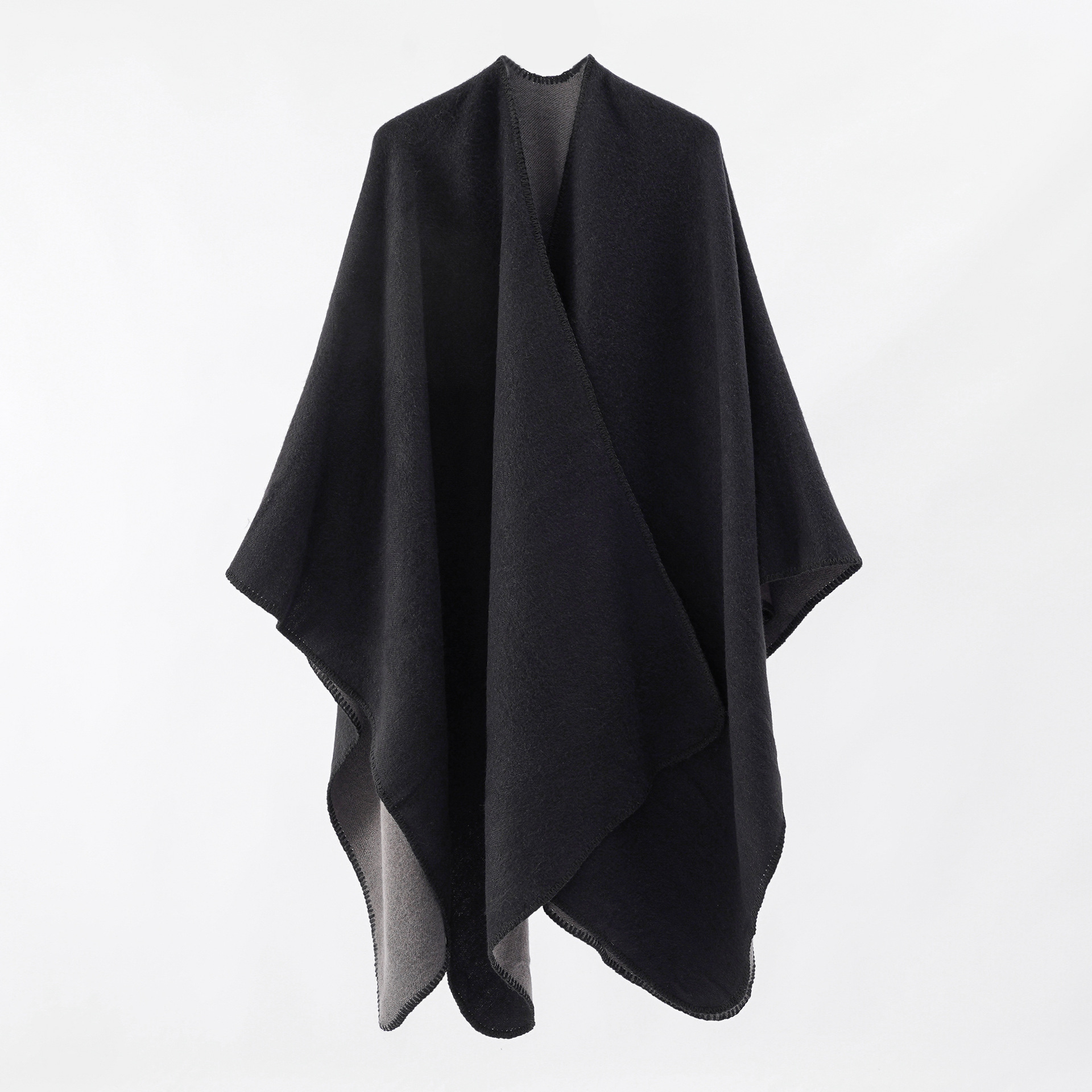 2024 new European and American solid color low-key connotation elegant socialite winter travel warm shawl