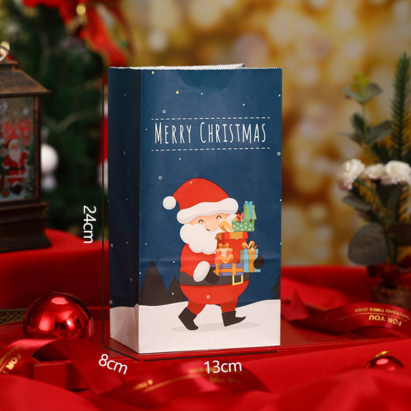 Picture of Spot New Christmas Kraft Paper Bag Christmas Eve Handbag Candy Gift Bag Apple Packaging Gift Paper Bag